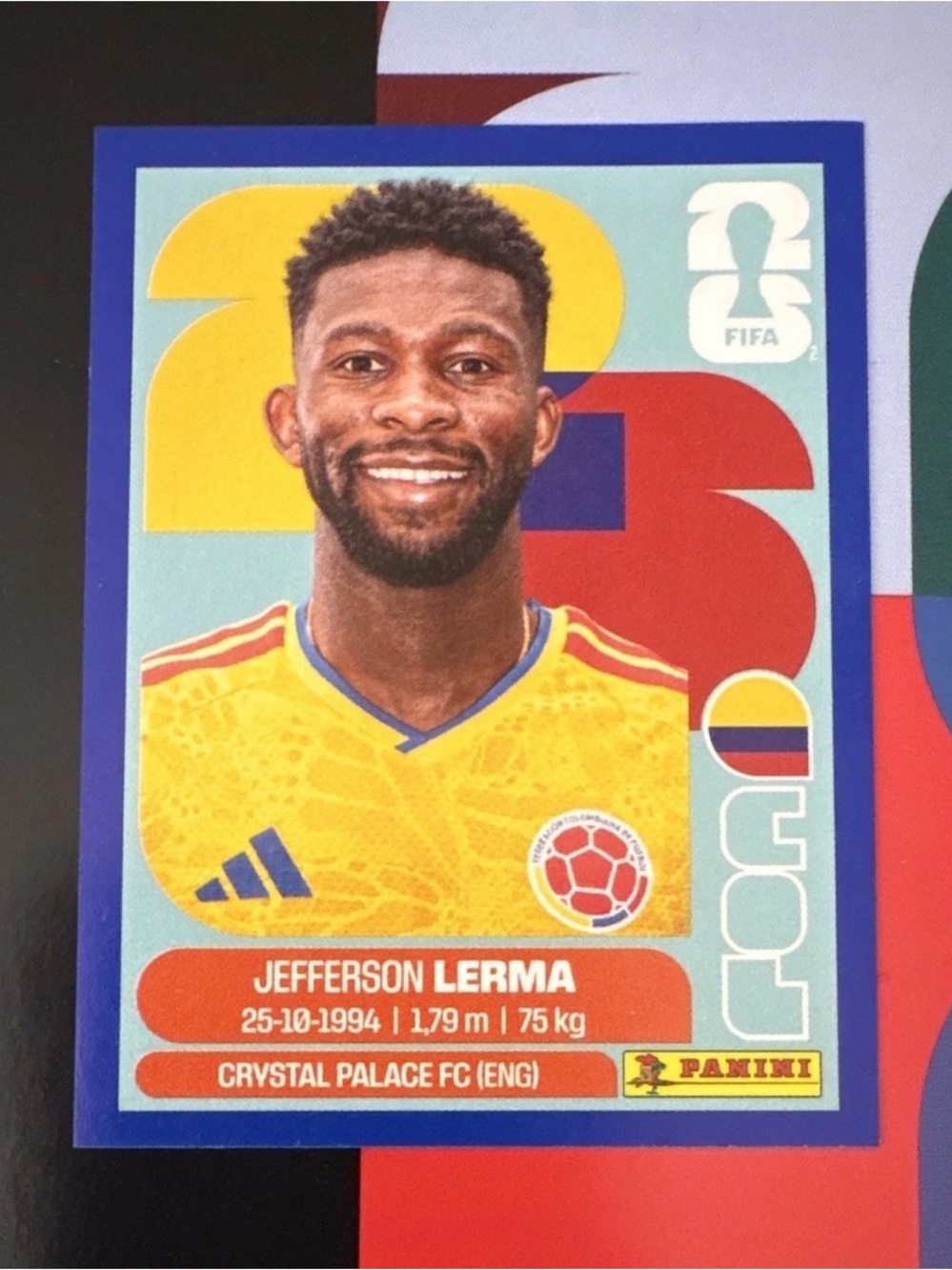Panini FIFA World Cup 2026 Jefferson Lerma Blue Parallel Sticker COL 10